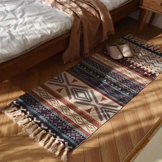 Vintage Plaid Carpet Cotton Home Weave Carpets