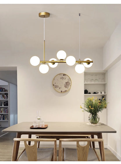 Nordic Modern LED Pendant Gold Light Glass