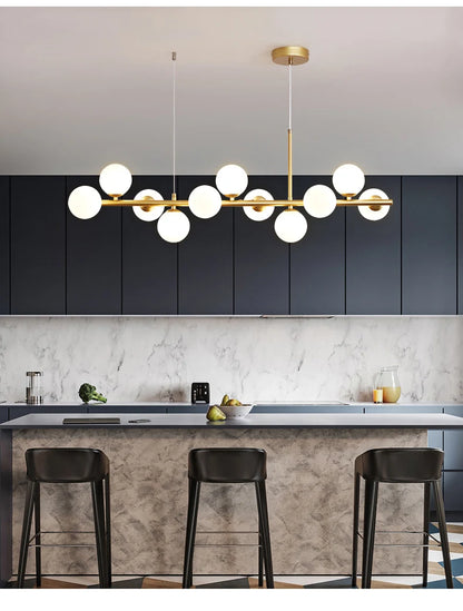Nordic Modern LED Pendant Gold Light Glass