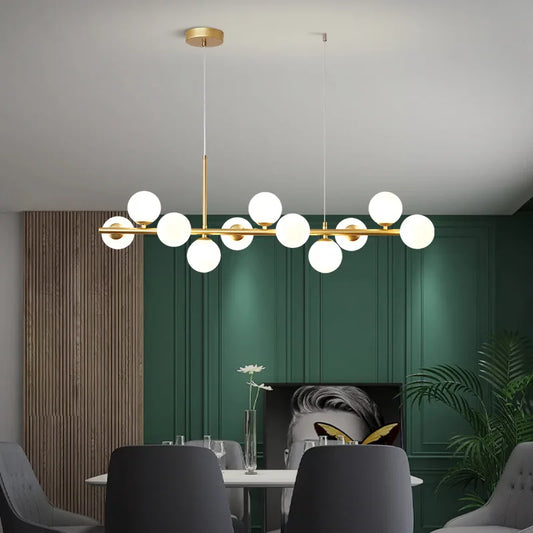 Nordic Modern LED Pendant Gold Light Glass