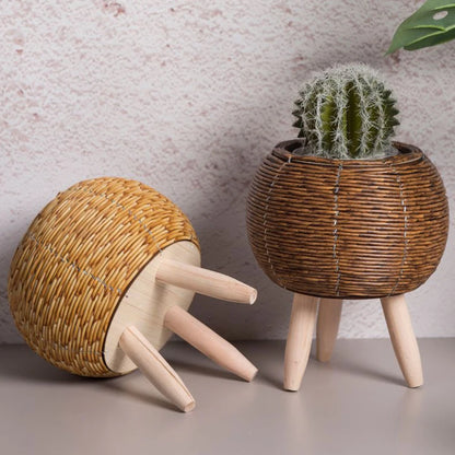Nordic Flower Shelf Imitation Rattan Flower Pot