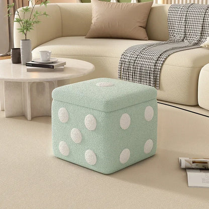 Dice Storage Ottoman, Faux Sheepskin Stool Kids