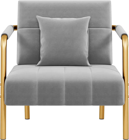 30" W Accent Chair – Velvet Oversized Armchair