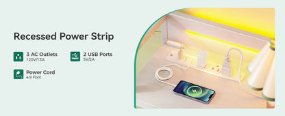 White Dresser for Bedroom with Light Strip