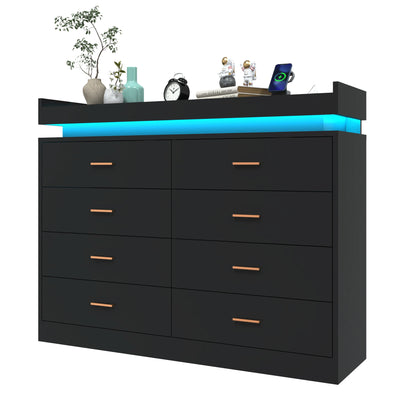 8 Drawer Dresser with LED Light, Modern