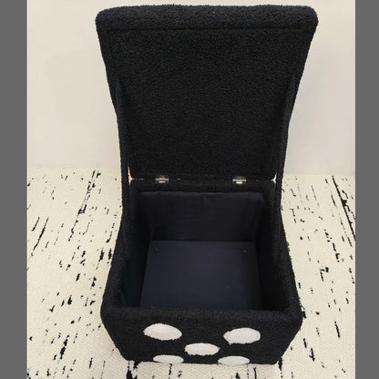 Dice Storage Ottoman, Faux Sheepskin Stool Kids