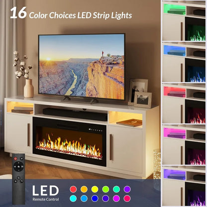 70" Fireplace TV Stand for TVs Up to 80"