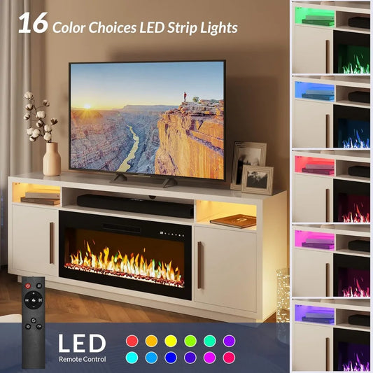 70" Fireplace TV Stand for TVs Up to 80"