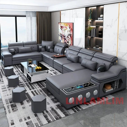 Modern Scientific Cloth Sectional Sofa Set