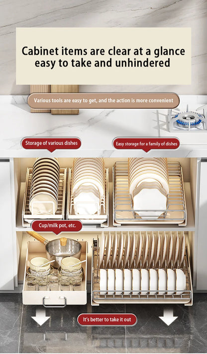 Pull Out Dish Racks Stainless Steel Bowl