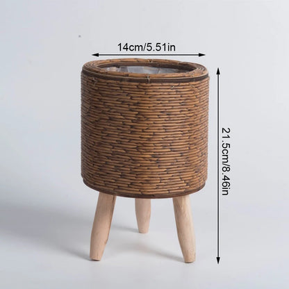 Nordic Flower Shelf Imitation Rattan Flower Pot