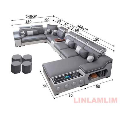 Modern Scientific Cloth Sectional Sofa Set