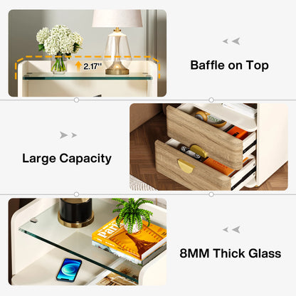 Nightstands, 2-Drawer Modern Night Stand