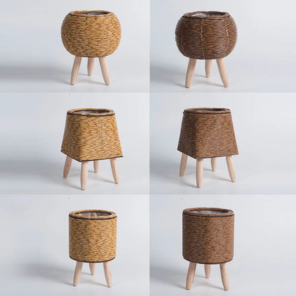 Nordic Flower Shelf Imitation Rattan Flower Pot
