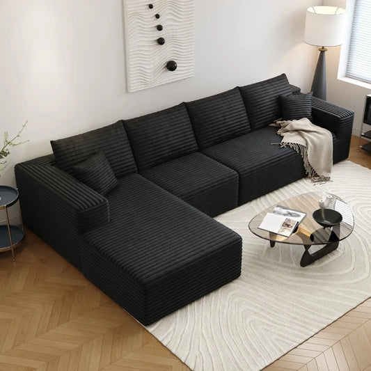 135.4" Cloud Sectional Couch with L-Shape Chaise