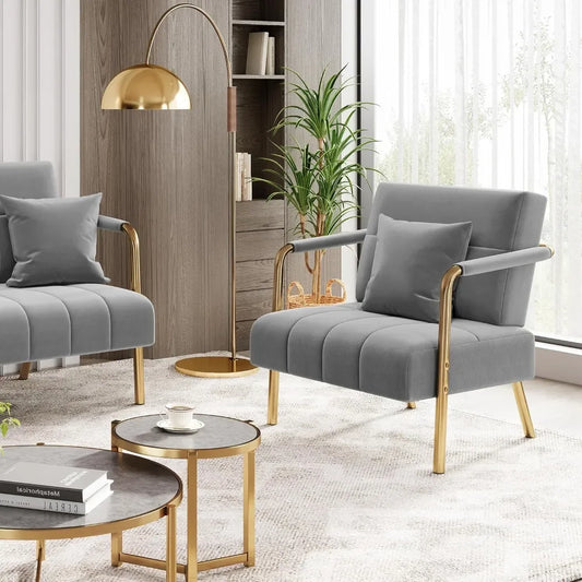 30" W Accent Chair – Velvet Oversized Armchair