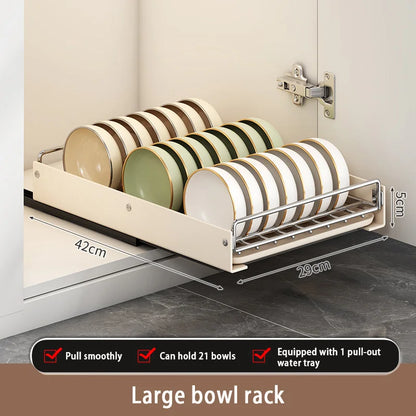 Pull Out Dish Racks Stainless Steel Bowl