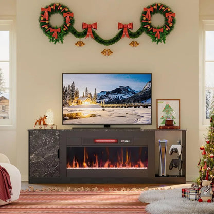 70 Inch Fireplace TV Stand with 36"