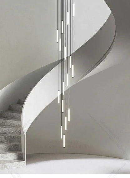 LED Long Line Chandelier Modern Staircase