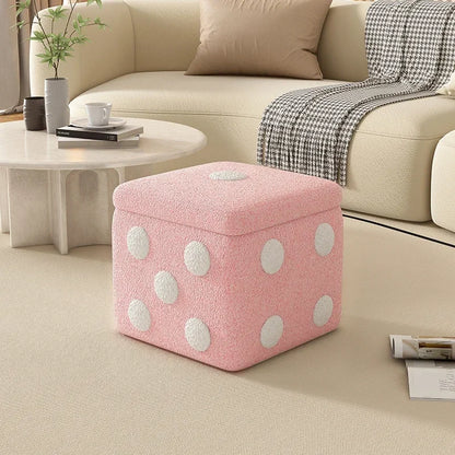 Dice Storage Ottoman, Faux Sheepskin Stool Kids
