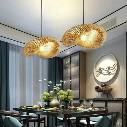 Bamboo Weaving LED Pendant Light HandMade