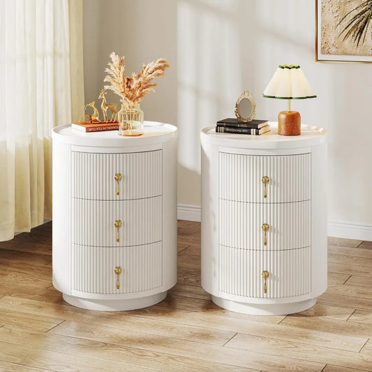 3 Drawers Nightstand Set of 2