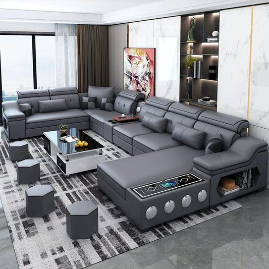 Modern Scientific Cloth Sectional Sofa Set