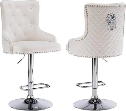 Velvet Gold Barstools Set of 2, Modern Counter