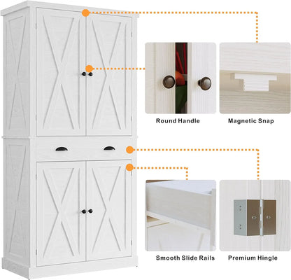 IRONCK Kitchen Pantry Storage Cabinet 72.6"