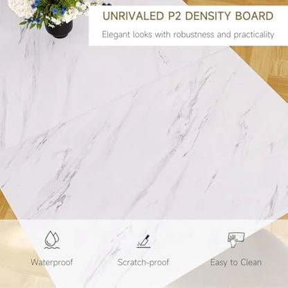 Marble Wooden Kitchen Table With Gold