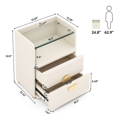 Nightstands, 2-Drawer Modern Night Stand