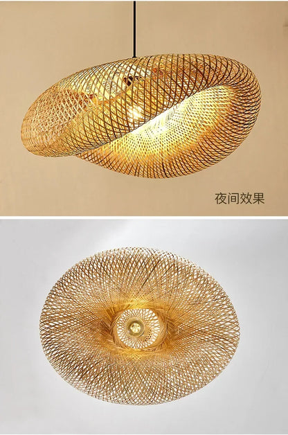 Bamboo Weaving LED Pendant Light HandMade