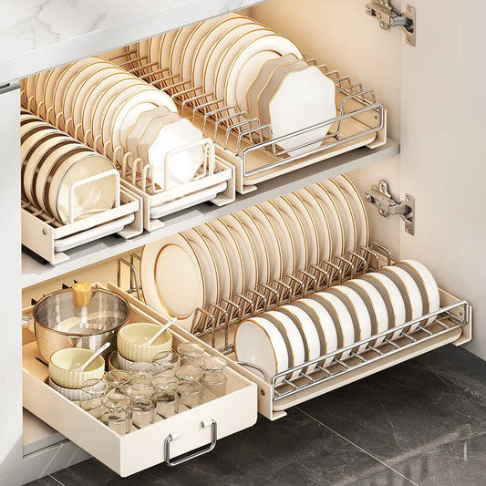 Pull Out Dish Racks Stainless Steel Bowl