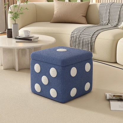 Dice Storage Ottoman, Faux Sheepskin Stool Kids