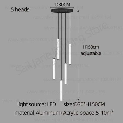 LED Long Line Chandelier Modern Staircase