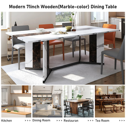 71In Large Rectangular White Dining Table
