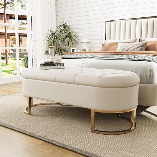 Vabches 50''L Ottoman Storage Bench Upholstered