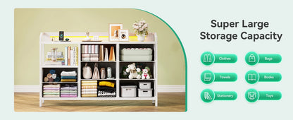 White Dresser for Bedroom with Light Strip