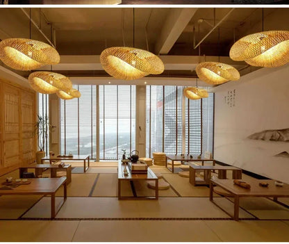 Bamboo Weaving LED Pendant Light HandMade