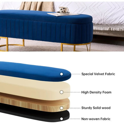 Modern Storage Ottoman Bench, 46"