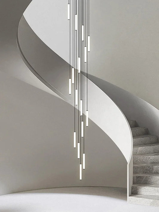LED Long Line Chandelier Modern Staircase