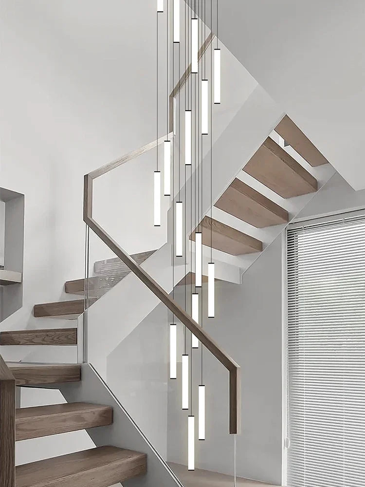 LED Long Line Chandelier Modern Staircase