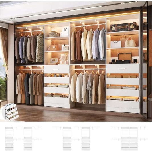 Closet System with 8 Wooden Drawers