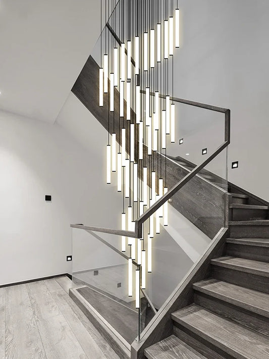 LED Long Line Chandelier Modern Staircase