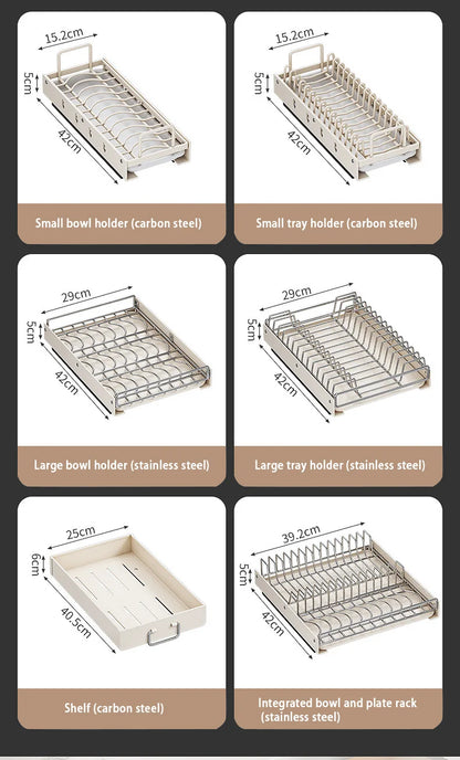Pull Out Dish Racks Stainless Steel Bowl