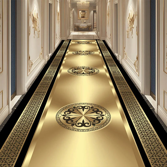 Luxury Golden Corridor Carpet Hotel Hallway