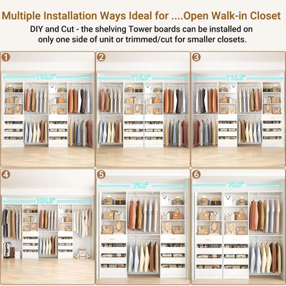 Closet System with 8 Wooden Drawers