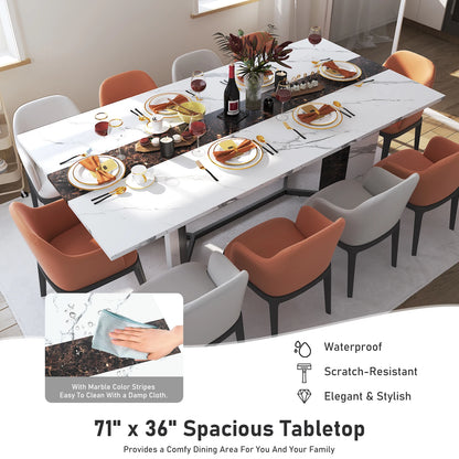 71In Large Rectangular White Dining Table