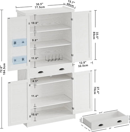 IRONCK Kitchen Pantry Storage Cabinet 72.6"