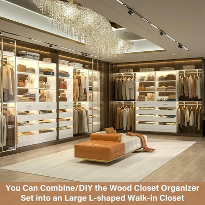 Closet System with 8 Wooden Drawers